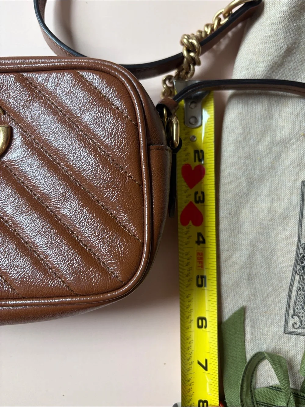 Gucci Brown Chevron GG Small Camera Crossbody - Picture 9 of 9